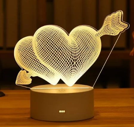 3D Acrylic LED Lamp for a Romantic Ambiance in Your Home - Perfect Children's Night Light, Stylish Table Lamp