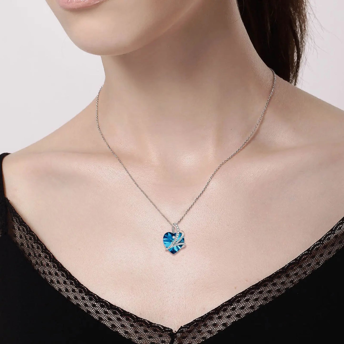 "Sapphire Serenity Elegance"- Silver Necklace