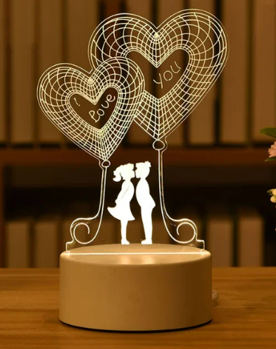 3D Acrylic LED Lamp for a Romantic Ambiance in Your Home - Perfect Children's Night Light, Stylish Table Lamp
